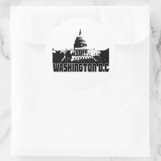 Washington DC Skyline Runder Aufkleber (Tasche)