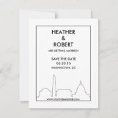 Washington DC Skyline Save the Date (schwarz) (Vorderseite)
