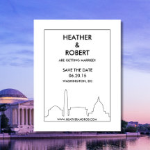Washington DC Skyline Save the Date (schwarz)