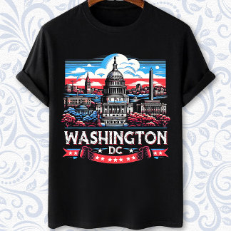 Washington DC Skyline Sehenswürdigkeit art T-Shirt