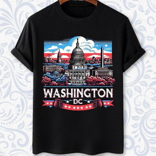 Washington DC Skyline Sehenswürdigkeit art T-Shirt