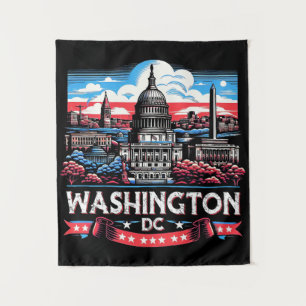 Washington DC Skyline Sehenswürdigkeit art Wandteppich