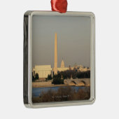 Washington DC-Skyline Silbernes Ornament (Rechts)