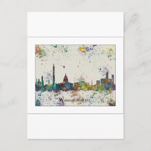 WASHINGTON DC Skyline, Washington DC Print Postkarte (Vorderseite)