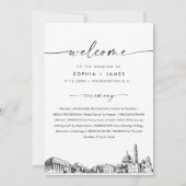 Washington DC Skyline Wedding Program 12x18 Card Einladung (Vorderseite)