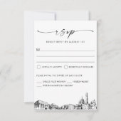 Washington DC Skyline Wedding RSVP Response Card Karte (Vorderseite)