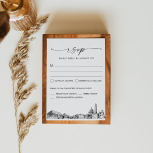 Washington DC Skyline Wedding RSVP Response Card Karte