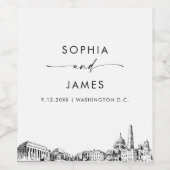 Washington DC Skyline Weinetikett (Einzelnes Label)