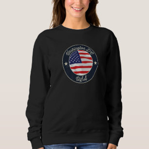 Washington DC Souvenir Retro-Grafik Premium Sweatshirt
