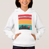Washington DC Staat Skyline Souvenir Vintag Hoodie (Vorderseite)