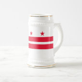 Washington DC Staatsflagge Bierglas (VorderseiteRechts)