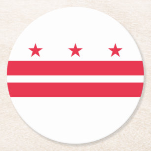 Washington DC Staatsflagge Runder Pappuntersetzer