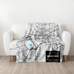 Washington, DC. Stadtplan + Markieren Sie Ihren St Fleecedecke