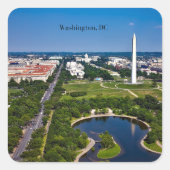 Washington DC Stadtsilhouette Quadratischer Aufkleber (Vorderseite)