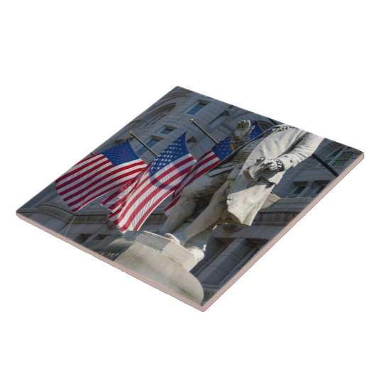 Washington, DC, Statue von Benjamin Franklin Fliese (Seite)