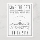 Washington DC | Stilisierte Skyline Save the Date Postkarte (Vorderseite)