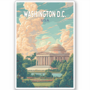 Washington DC Thomas Jefferson Memorial Travel Art Aufkleber