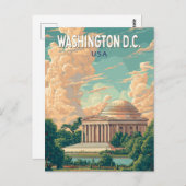 Washington DC Thomas Jefferson Memorial Travel Art Postkarte (Vorne/Hinten)