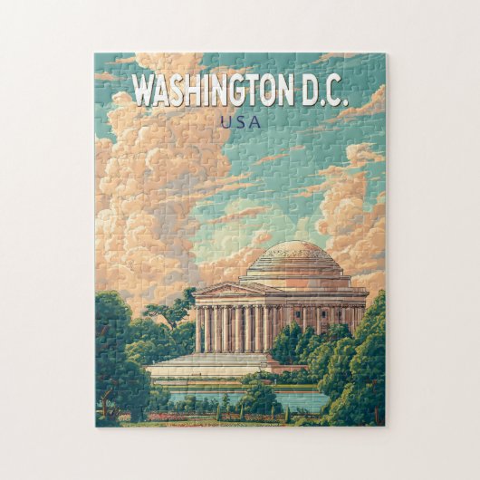 Washington DC Thomas Jefferson Memorial Travel Art Puzzle (Vertikal)