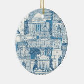 Washington DC Toile Blau Keramik Ornament (Rechts)