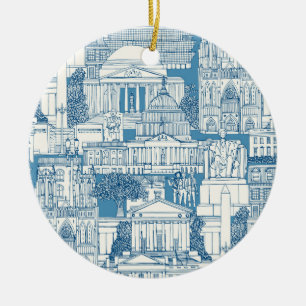 Washington DC Toile Blau Keramik Ornament