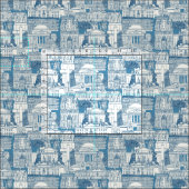 Washington DC Toile blau Stoff (Kachel)