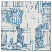 Washington DC Toile blau Stoff (Nahaufnahme)