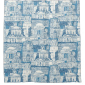 Washington DC toile blue Duschvorhang (Vorderseite)