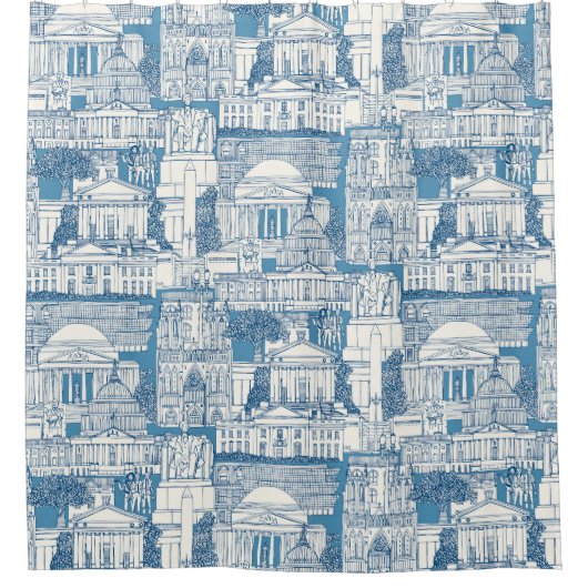 Washington DC toile blue Duschvorhang (Vorderseite)