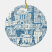 Washington DC toile blue Keramik Ornament (Vorne)