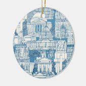Washington DC toile blue Keramik Ornament (Links)