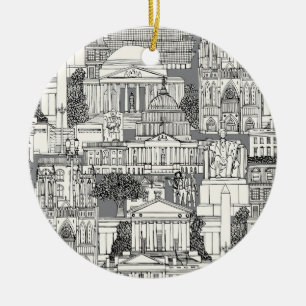 Washington DC Toile grau Keramik Ornament