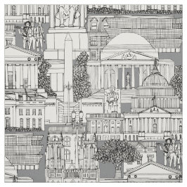 Washington DC Toile grau Stoff