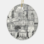 Washington DC toile gray Keramik Ornament (Links)