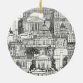 Washington DC toile gray Keramik Ornament (Hinten)