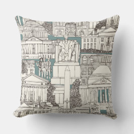Washington DC toile juniper Kissen