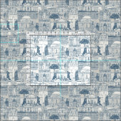Washington DC Toile Kobalt stark weiß Stoff (Kachel)