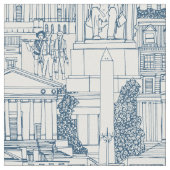 Washington DC Toile Kobalt stark weiß Stoff (Nahaufnahme)