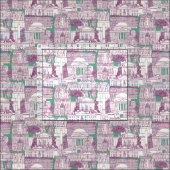 Washington DC Toile lila Pfefferminz Stoff (Kachel)