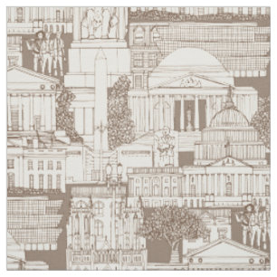 Washington DC Toile Schokolade Stoff
