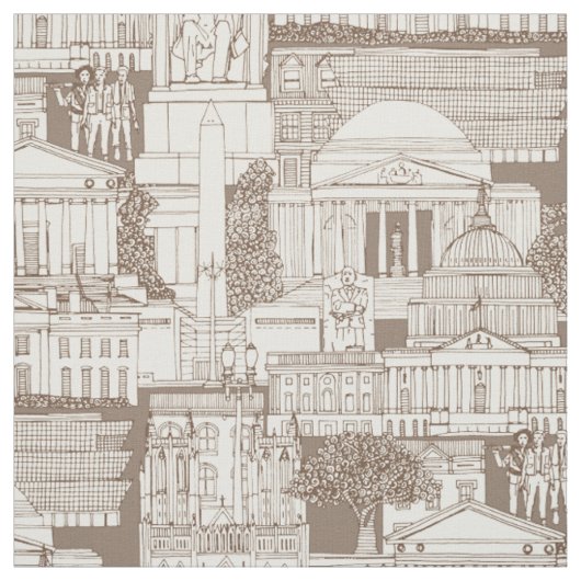 Washington DC Toile Schokolade Stoff (Muster)