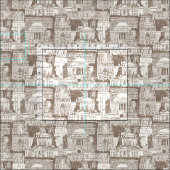 Washington DC Toile Schokolade Stoff (Kachel)