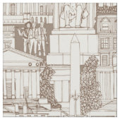 Washington DC Toile Schokolade Stoff (Nahaufnahme)
