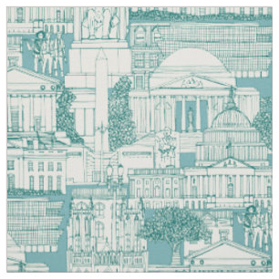 Washington DC Toile viridian Türkis Stoff