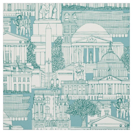 Washington DC Toile viridian Türkis Stoff (Muster)