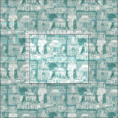 Washington DC Toile viridian Türkis Stoff (Kachel)