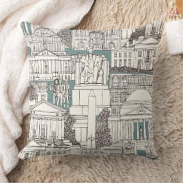 Washington DC Toile Wacholder Kissen