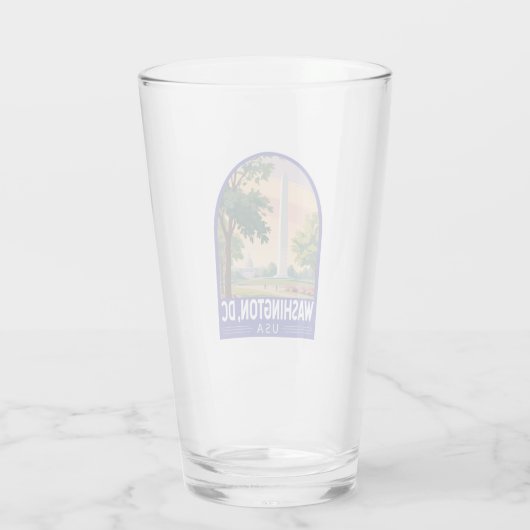 Washington DC Travel Art Emblem Glas (Rückseite)