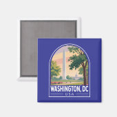 Washington DC Travel Art Emblem Magnet (Vorderseite/Rückseite)