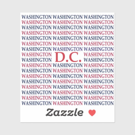 Washington DC Typografie Aufkleber (Blatt)